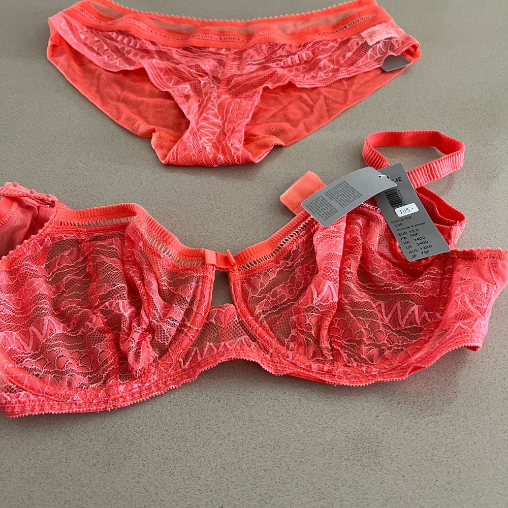 Lace Intimates Set in Coral 1 set then just bras left